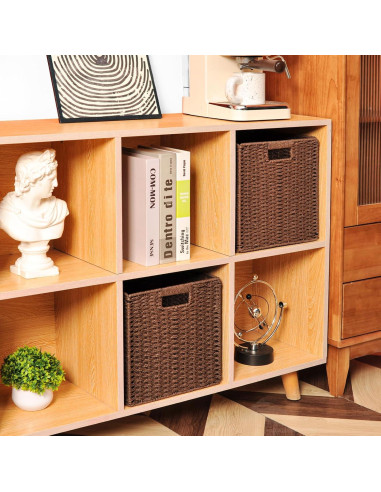 Cestas de Almacenamiento de Mimbre ICERZCZ 28x26x28 cm 2 Pzas