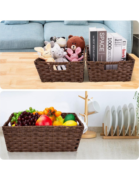 Cesta de Almacenamiento Grande Onlytak - Juego de 2, Marrón