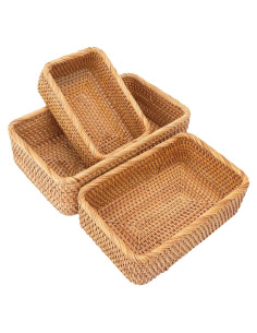 Juego de 3 Cestas de Almacenamiento Rectangulares Geytetqi