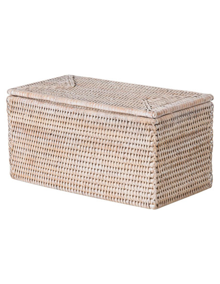 Canasta de Almacenamiento Kouboo La Jolla Ratan Blanco 30.48x15.24cm Canasta de Almacenamiento Kouboo La Jolla Ratan Blanco 30.48x15.24cm