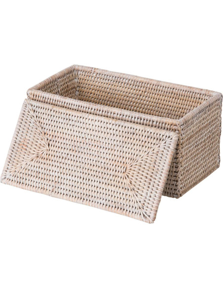 Canasta de Almacenamiento Kouboo La Jolla Ratan Blanco 30.48x15.24cm Canasta de Almacenamiento Kouboo La Jolla Ratan Blanco 30.48x15.24cm