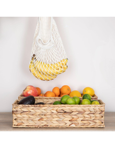 Cesta de Almacenamiento Rectangular Natural Household Essentials Cesta de Almacenamiento Rectangular Natural Household Essentials