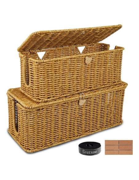 Caja de Gestión de Cables Gvztxoe 2 Piezas Mediana y Grande Caja de Gestión de Cables Gvztxoe 2 Piezas Mediana y Grande