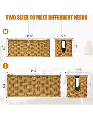 Caja de Gestión de Cables Gvztxoe 2 Piezas Mediana y Grande