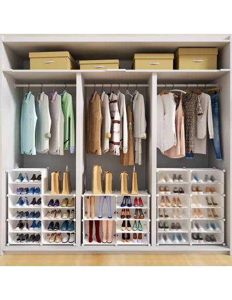 Organizador de Zapatos Homicker para 24 Pares con Puertas Organizador de Zapatos Homicker para 24 Pares con Puertas