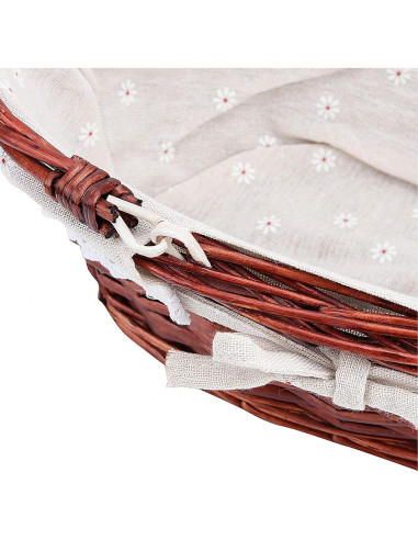 Cesta de Picnic de Mimbre ZEONHEI 2PCS 33x23x12 cm Marrón