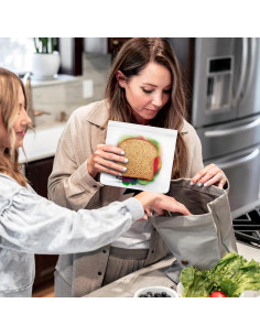 Paquete de 10 Bolsas Reutilizables SPLF para Sándwiches 21.6x19.7cm 2
