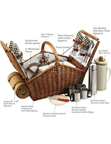 Cesta de Picnic Personalizada Picnic en Ascot para 4 Personas Cesta de Picnic Personalizada Picnic en Ascot para 4 Personas