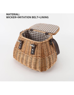 Cesta de Picnic de Mimbre KINGWILLOW 30.99x18.99x22.99 cm 2