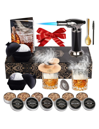 Kit de Ahumador de Whiskey Ritual Life con 2 Vasos y Antorcha