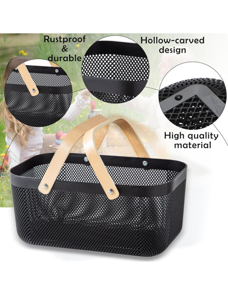 Cestas de Picnic de Plástico Nexboraque - 2 Tamaños, Negro