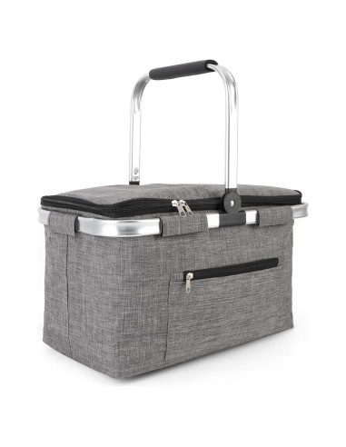 Canasta de Picnic Aislada MEKOTRIN 45x26x25 cm Gris