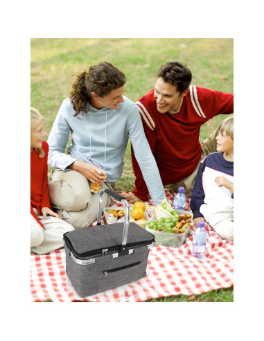 Canasta de Picnic Aislada MEKOTRIN 45x26x25 cm Gris