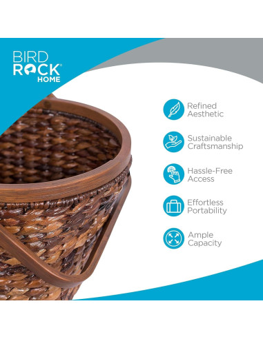 Cesta de Picnic BirdRock Home de Algas Marinas y Abaca 46.4x34cm