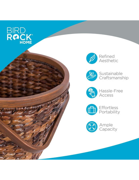 Cesta de Picnic BirdRock Home de Algas Marinas y Abaca 46.4x34cm Cesta de Picnic BirdRock Home de Algas Marinas y Abaca 46.4x34cm