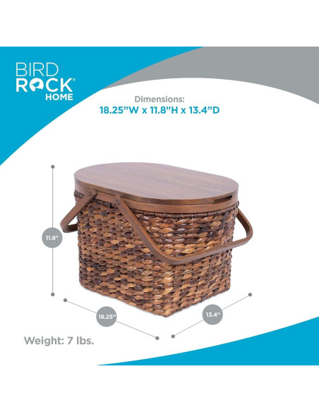 Cesta de Picnic BirdRock Home de Algas Marinas y Abaca 46.4x34cm Cesta de Picnic BirdRock Home de Algas Marinas y Abaca 46.4x34cm