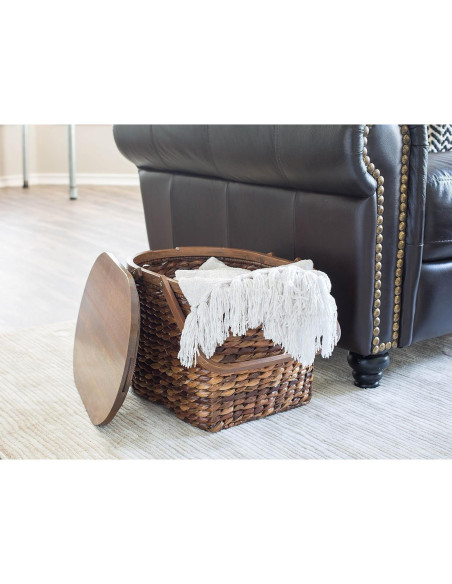 Cesta de Picnic BirdRock Home de Algas Marinas y Abaca 46.4x34cm Cesta de Picnic BirdRock Home de Algas Marinas y Abaca 46.4x34cm