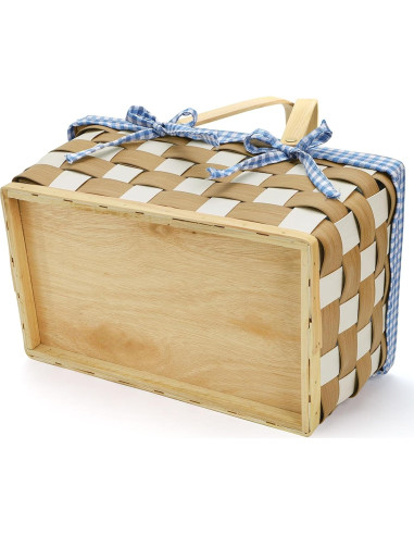 Cestas de Picnic YIMITEE - 2 Piezas Tejidas a Mano 34.3cm