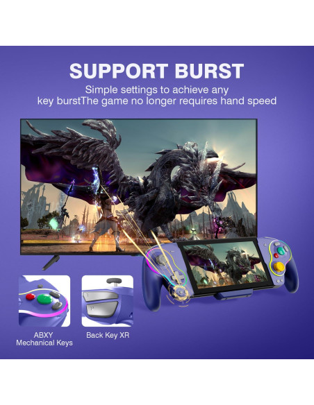 Controlador Joycon Retro Morado DongBlitz para Nintendo Switch Controlador Joycon Retro Morado DongBlitz para Nintendo Switch
