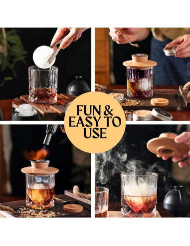 Kit de Ahumador de Whiskey Ritual Life con 2 Vasos y Antorcha