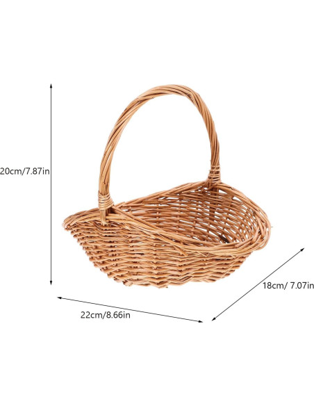 Cesta de Mimbre Toddmomy 22x18cm para Picnic y Decoración Cesta de Mimbre Toddmomy 22x18cm para Picnic y Decoración