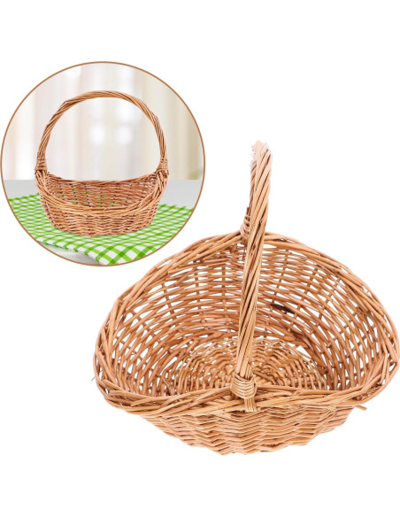 Cesta de Mimbre Toddmomy 22x18cm para Picnic y Decoración Cesta de Mimbre Toddmomy 22x18cm para Picnic y Decoración