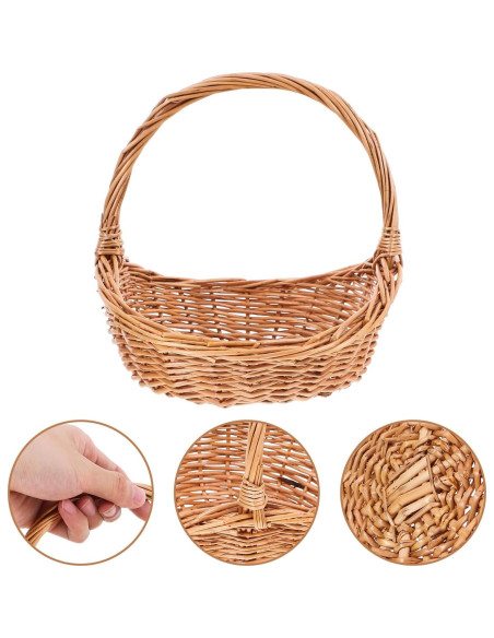 Cesta de Mimbre Toddmomy 22x18cm para Picnic y Decoración Cesta de Mimbre Toddmomy 22x18cm para Picnic y Decoración