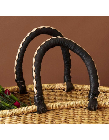 Cesta de Picnic Bolga Africana - Grande, Negra y Natural