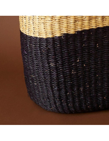 Cesta de Picnic Bolga Africana - Grande, Negra y Natural
