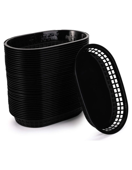 Cestas de Comida Rápida Cedilis 40 Piezas 26.7x17.8cm Plástico Negro Cestas de Comida Rápida Cedilis 40 Piezas 26.7x17.8cm Plástico Negro