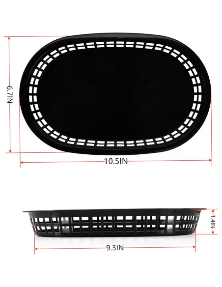 Cestas de Comida Rápida Cedilis 40 Piezas 26.7x17.8cm Plástico Negro Cestas de Comida Rápida Cedilis 40 Piezas 26.7x17.8cm Plástico Negro