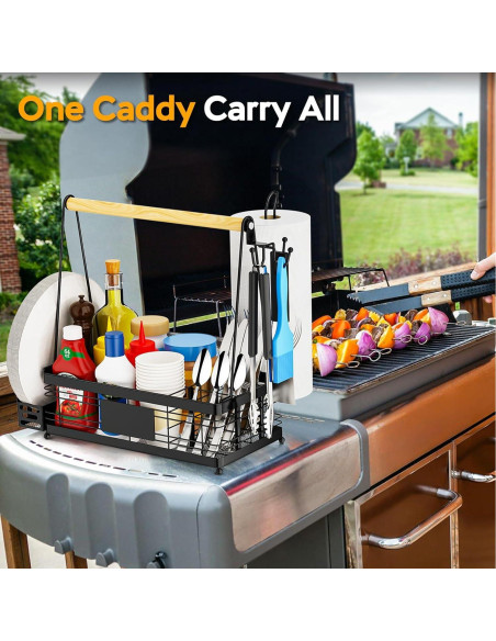 Caddy para Parrilla GUIBUKEYAN con Soporte para Platos y Toallas Caddy para Parrilla GUIBUKEYAN con Soporte para Platos y Toallas