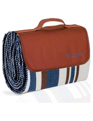 Manta de Picnic Scuddles Extra Grande 1.52x1.91m Rayas Azules