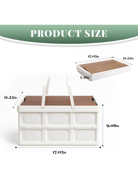 Cesta de Picnic Plegable JCWPVA para 2-4 Personas con Tapa de Madera Cesta de Picnic Plegable JCWPVA para 2-4 Personas con Tapa de Madera