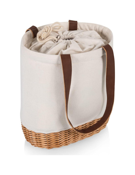 Bolsa de Almuerzo Aislada Picnic Time Pico Lona y Mimbre 30.5x17.8cm Bolsa de Almuerzo Aislada Picnic Time Pico Lona y Mimbre 30.5x17.8cm