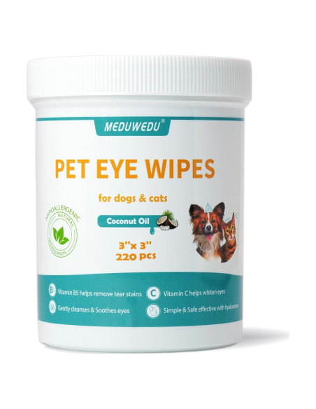 Toallitas Oculares para Mascotas MEDUWEDU 220 Piezas Coco Toallitas Oculares para Mascotas MEDUWEDU 220 Piezas Coco