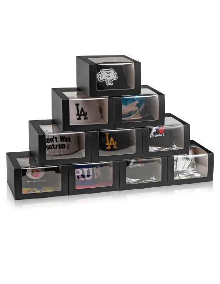 Cajas de Regalo Negras LADYBRO con Ventana para Gorras - Paquete de 10 Cajas de Regalo Negras LADYBRO con Ventana para Gorras - Paquete de 10