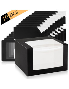 Cajas de Regalo Negras LADYBRO con Ventana para Gorras - Paquete de 10 2