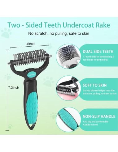 Kit de Aseo 5 en 1 WOPQAEM para Perros y Gatos - Verde