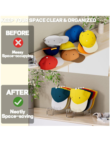 Soporte para Gorras de Béisbol ACTBIO 2 Pcs Acrílico Transparente