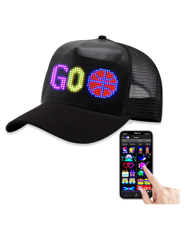 Gorra LED Personalizable Bluetooth Unisex - Negro