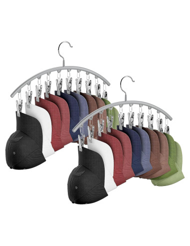 Perchas para Sombreros Cuipingoo 2 Pack Gris Ahorra Espacio
