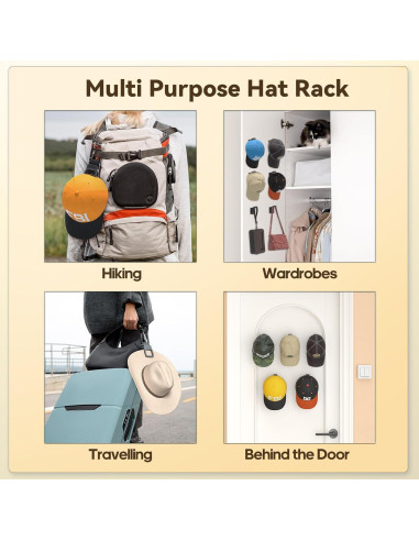 Ganchos Adhesivos para Sombreros CLESOO - Paquete de 5