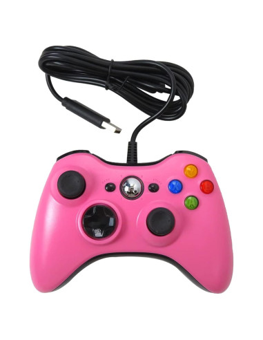 Controlador USB con Cable para Xbox 360 y PC Windows 7/8/10 - Rosa