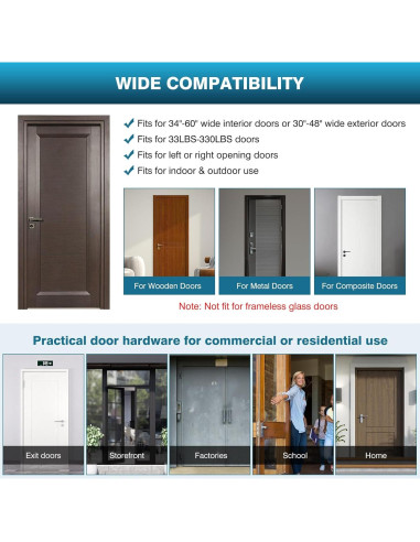 Cierre Automático IRONWALLS para Puertas hasta 150kg Ajustable