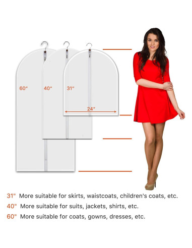 Juego de 7 Bolsas de Ropa VOSIGREEN 61x152 cm Transpirable