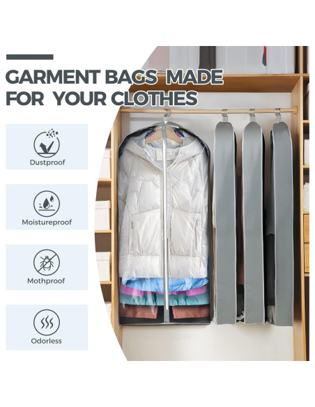 Bolsas de Ropa Colgantes AURUZA 6 Pcs 101.6 cm Transparente Bolsas de Ropa Colgantes AURUZA 6 Pcs 101.6 cm Transparente