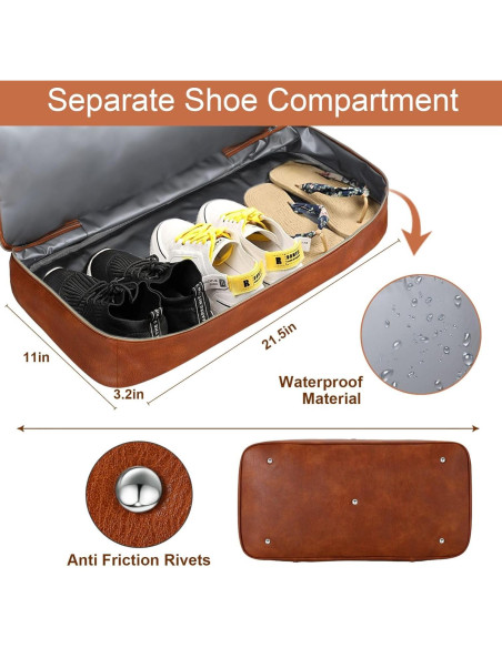 Bolsa de viaje tipo duffel ITIEZY grande con compartimento para zapatos Bolsa de viaje tipo duffel ITIEZY grande con compartimento para zapatos