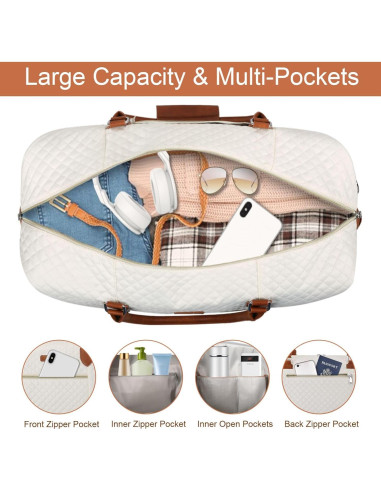 Bolsa de viaje tipo duffel ITIEZY grande con compartimento para zapatos
