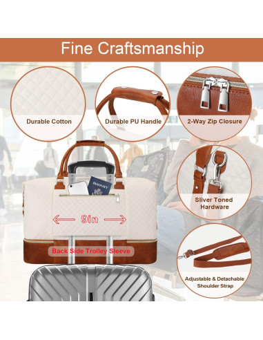 Bolsa de viaje tipo duffel ITIEZY grande con compartimento para zapatos